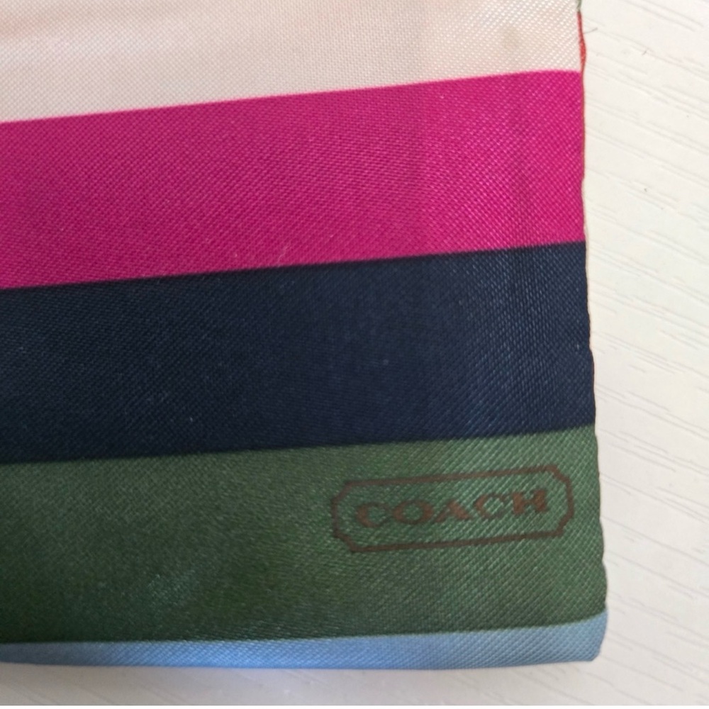 Coach Legacy Satin l Striped Dusty with Coach Card Insert - Picture 3 of 4